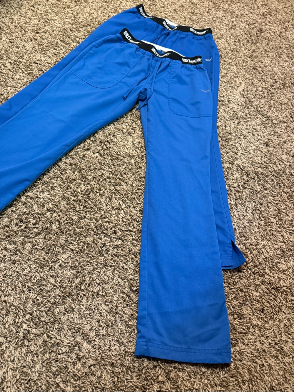 Lot of 2 Grey's Anatomy Barco Scrub Pants Royal Blue Style 4275 Medical Uniform - Picture 10 of 11